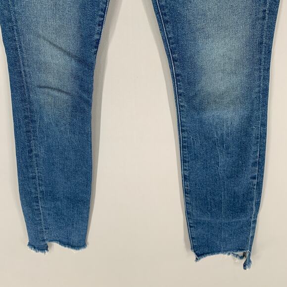 Mother Women Jeans 24 Blue Denim The Stunner Two Step Fray Runaway Train 27" - Picture 4 of 11